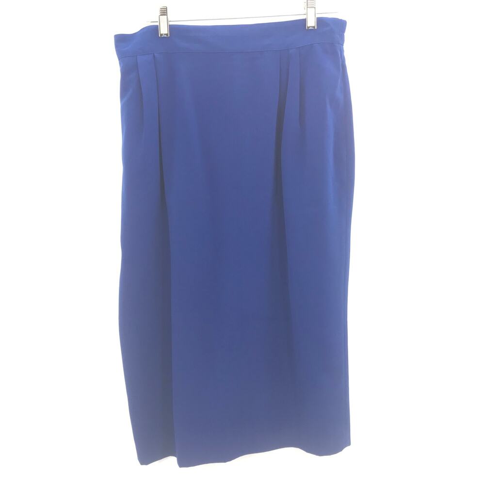 City Girl Straight Pencil Midi Skirt Blue Size14
